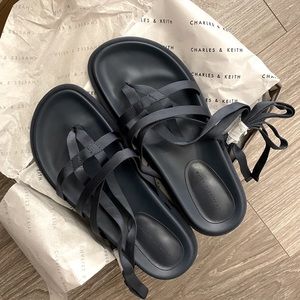 Charles and Keith Grosgrain Tie-Around Sandals